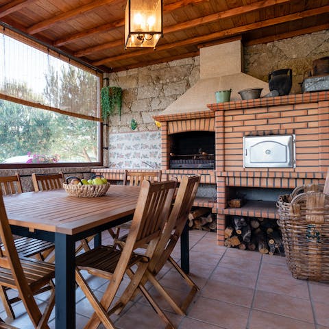 Cook in the traditional summer kitchen