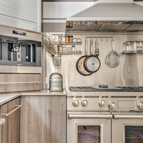 Cook like a professional in the super-sleek kitchen