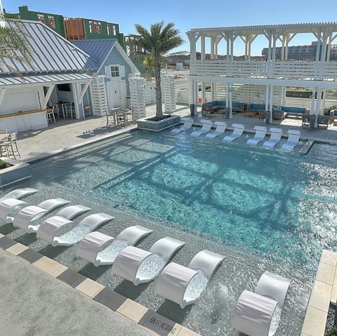 Look forward to afternoons spent beside the communal pool
