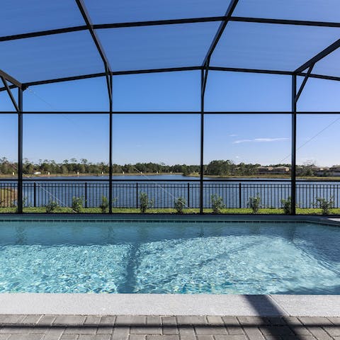 Dive into the sparkling depths of the pristine private pool & enjoy a refreshing dip