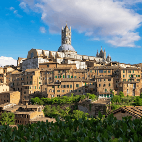 Take a scenic drive to Siena, just forty minutes away