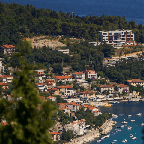 Explore the seaside resort of Rabac, just a short drive away