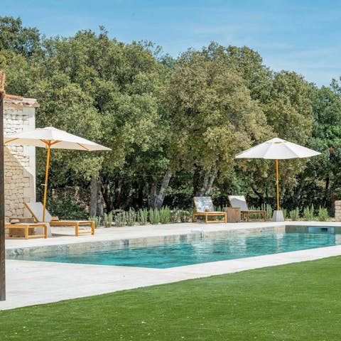 While away a sunny day relaxing in and out of the pool