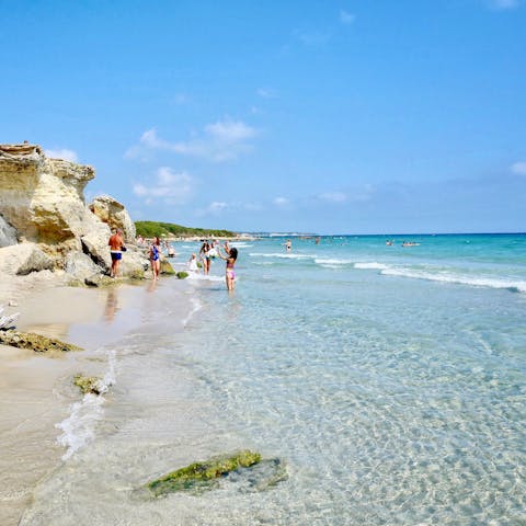 Drive a few kilometres to the beach to swim in the sea
