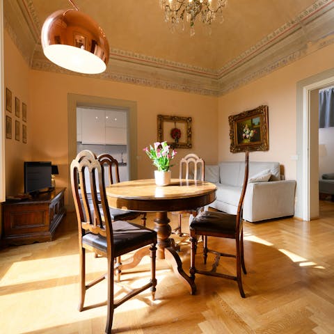 Feel utterly relaxed in the characterful living space
