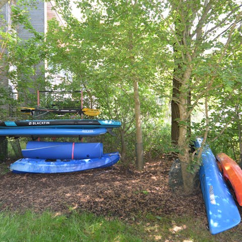 Enjoy use of the kayaks and paddleboards provided by the host
