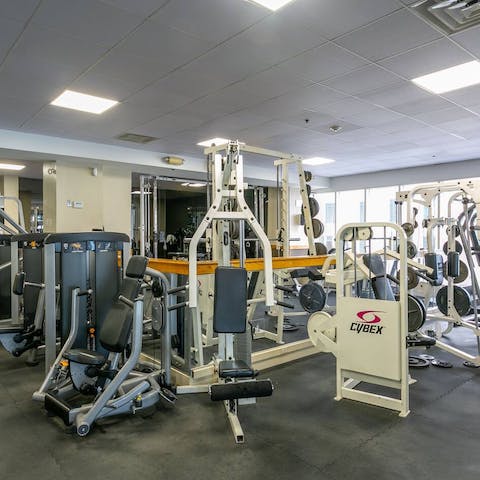Pump some serious iron in the building's gym