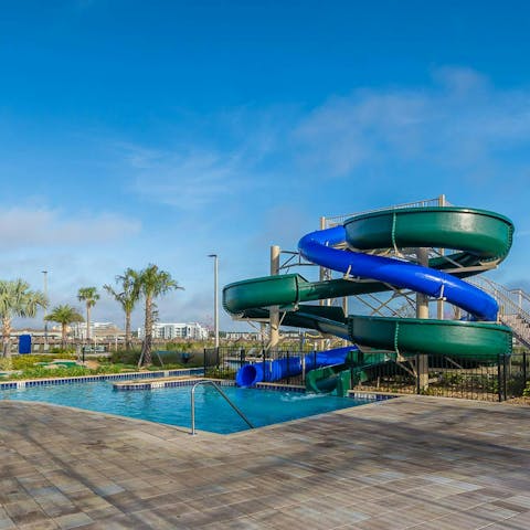 Splash around in the shared pool, or try the on-site water slide