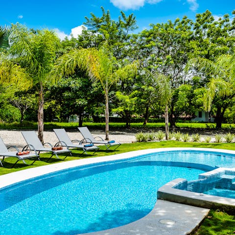 Spend the day lounging by the private pool
