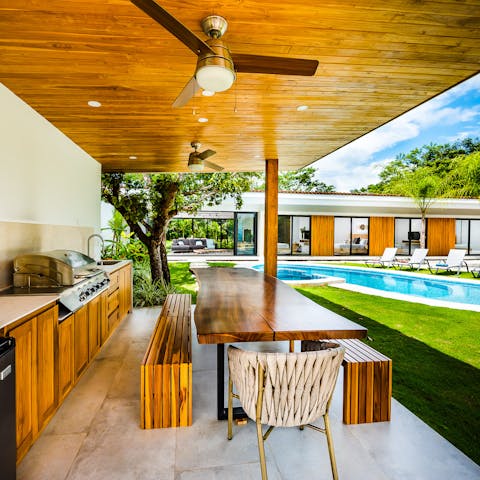 Fire up the barbecue and dine alfresco as the sun goes down