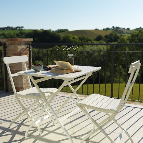Get stuck into a book and evening snacks on the terrace