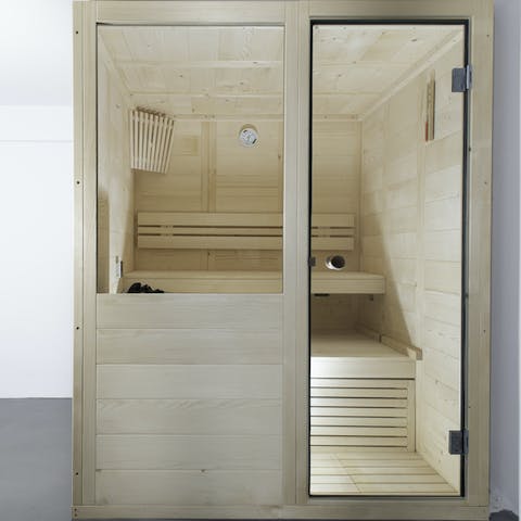 Start your day with a serotonin boost by sitting through a sauna session