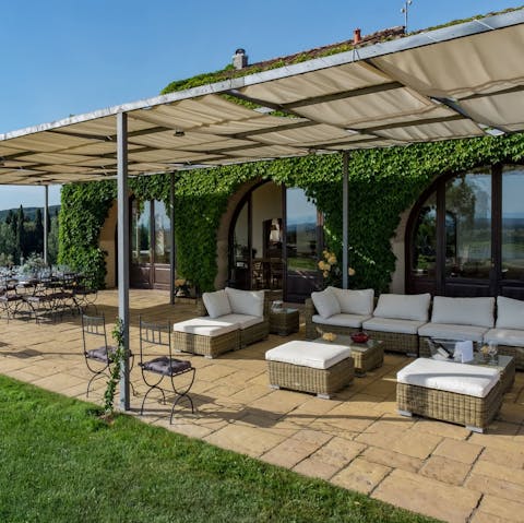 Open a bottle of wine to enjoy on the terrace