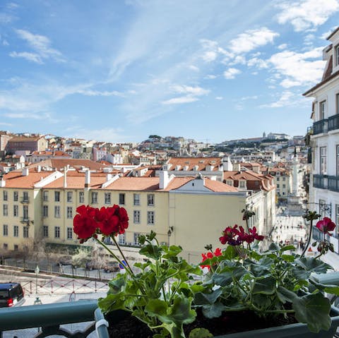 Soak up the views over the city from the balcony