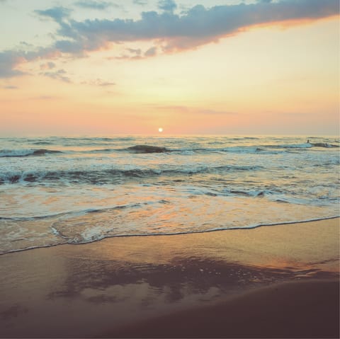 Visit the gorgeous beach, just a couple of minutes from the villa