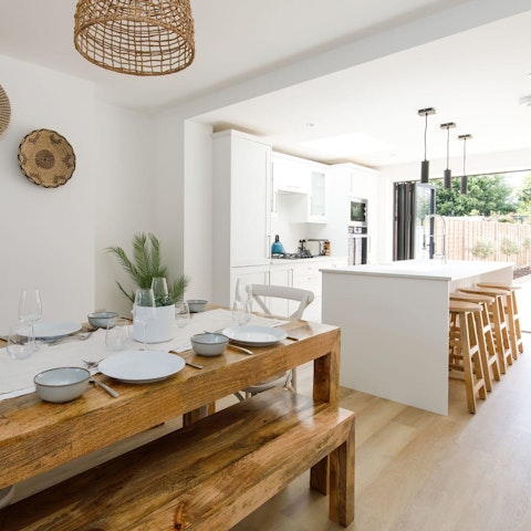 Rustle up your favourite meal in the sleek kitchen