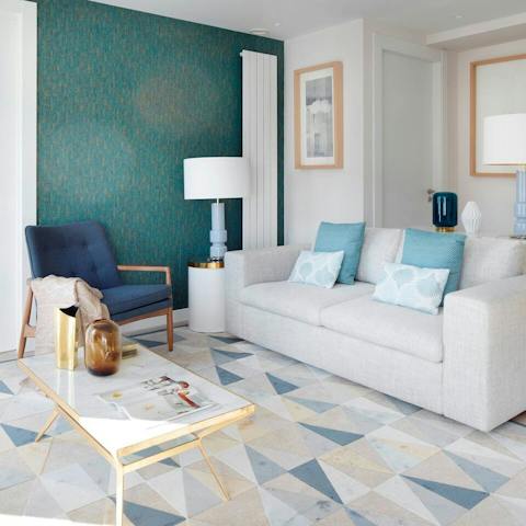 Admire the on-trend furniture