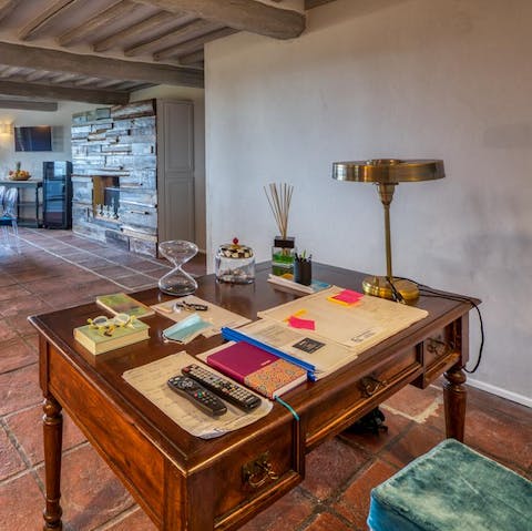 Work from home at the charming designated desk space