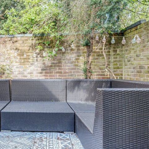 Enjoy evening drinks served on the little terrace
