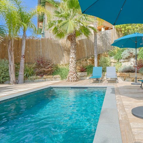 Cool off in the private pool