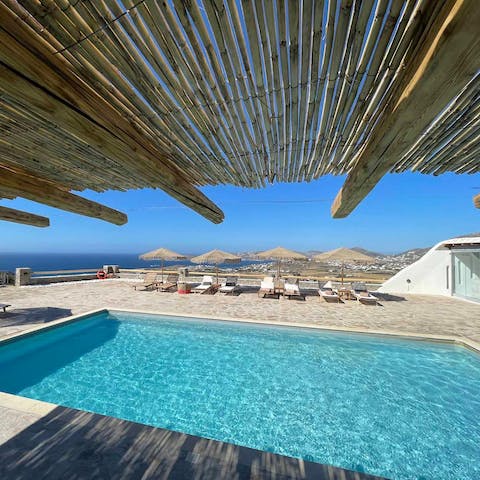 Cool off from the Mediterranean sun in the shared swimming pool