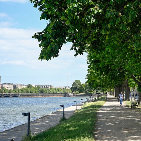 Go for a stroll along The Lakes in the morning – they're practically on your doorstep