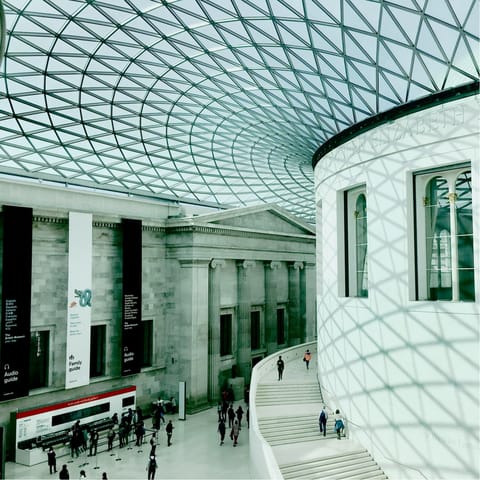 Spend an afternoon exploring the British Museum, a twelve-minute walk away
