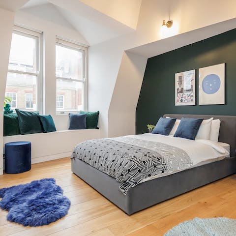Wake up in the beautifully styled bedrooms feeling rested and ready for another day in the Big Smoke