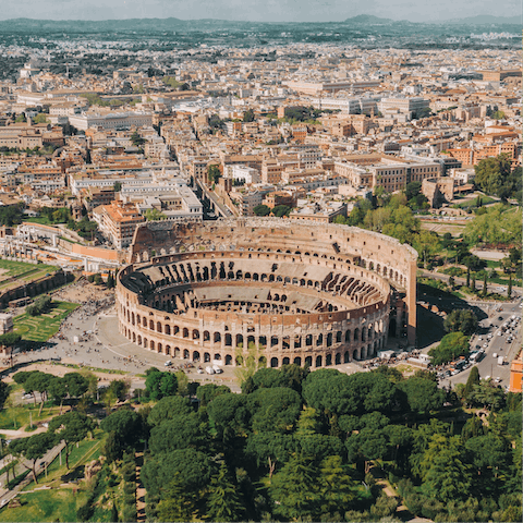 Wander back in time at the Colosseum, only a twenty-minute walk from the flat
