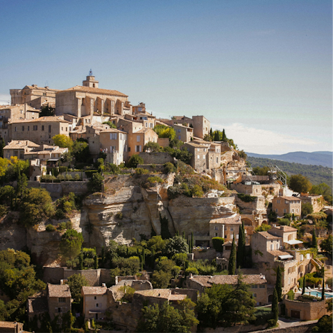 Delight in the many nearby hilltop towns of the Luberon