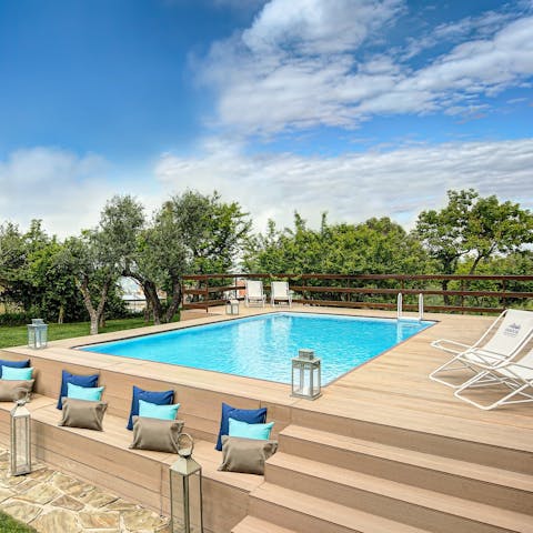 Spend sunny days around the private pool