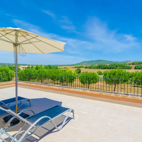 Head up to the suntrap terrace an admire the countryside view for miles