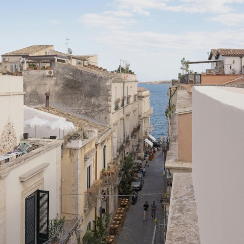 People-watch from the private terrace