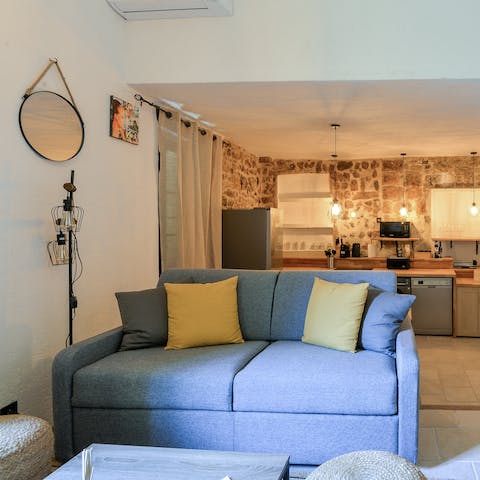 Spend unhurried mornings curled up on the sofa with a good book and a cup of coffee