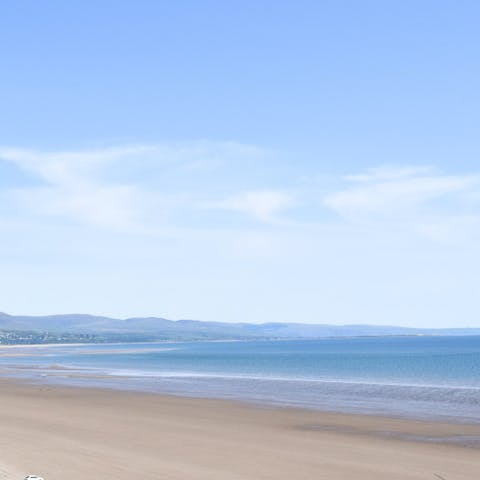 Head to the golden sands of Criccieth Beach, just a fifteen-minute walk away