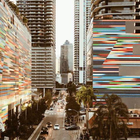 Stay in Brickell, close to boutiques, bars, and the beach
