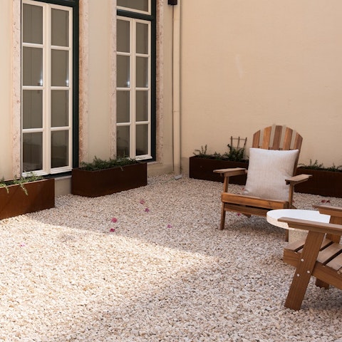 Unwind on the private patio