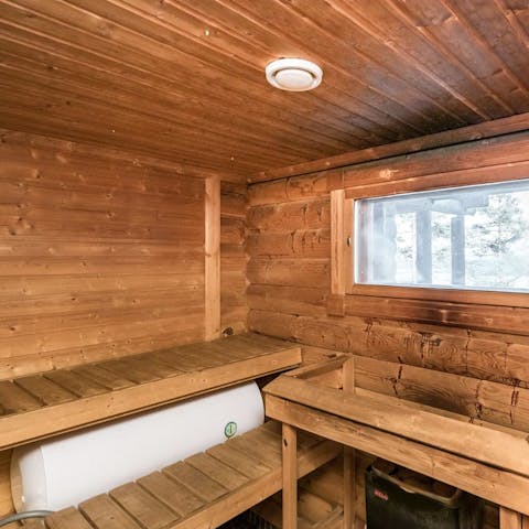 Unwind in Finnish style in the private sauna