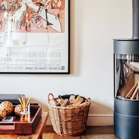 Cosy up round the wood-burning stove as the evening draws in