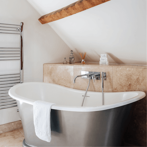 Take a luxurious soak in the roll top bath