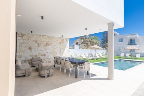 Host a long lunch under cover before an afternoon swim