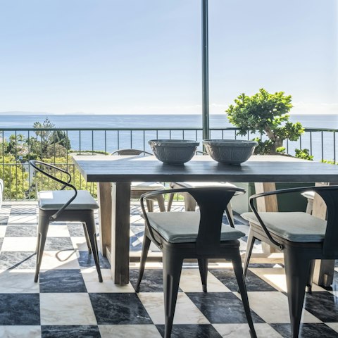 Dine alfresco with breathtaking sea views