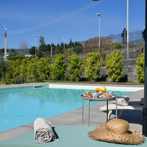 Slip into the private swimming pool to cool off