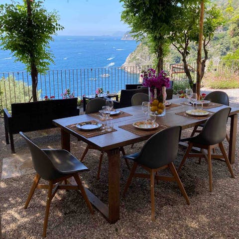 Enjoy an alfresco carbonara while admiring the vistas