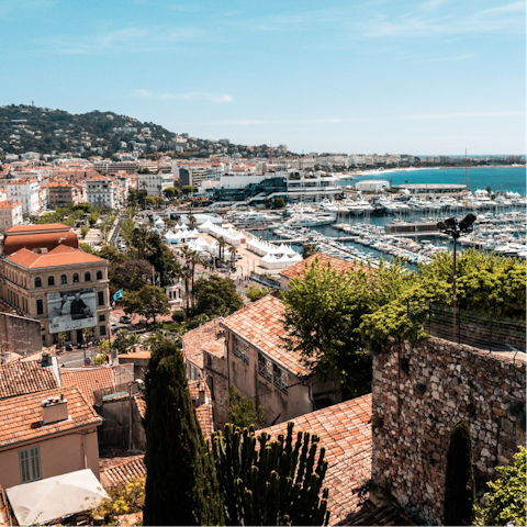 Explore chic Cannes, including the shops of Rue d 'Antibes, 30 metres away