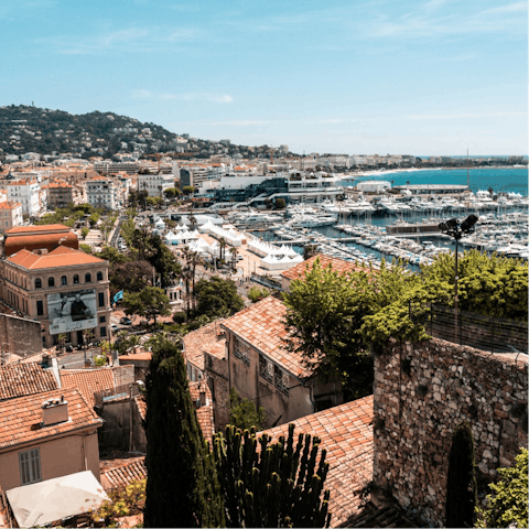 Explore chic Cannes, including the shops of Rue d 'Antibes, 30 metres away
