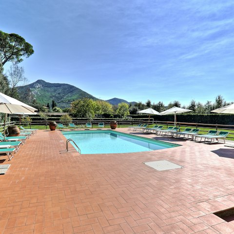 Savour the scenery and sunshine from the shared pool