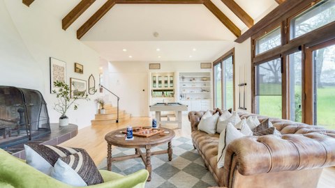 Shoot pool or settle in as the garden light floods through