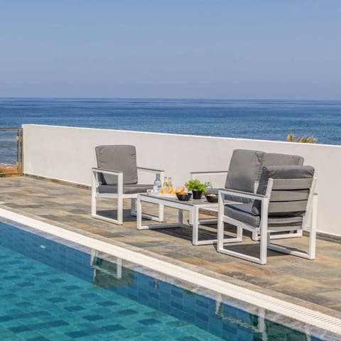 Savour the unspoiled sea views from the garden