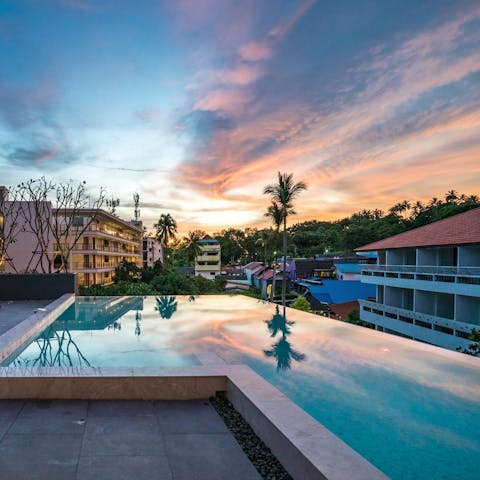 Swim in the rooftop pool if you prefer to be in the water with a spectacular view